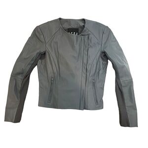 Veda Dali Grey Leather Jacket Sz Medium